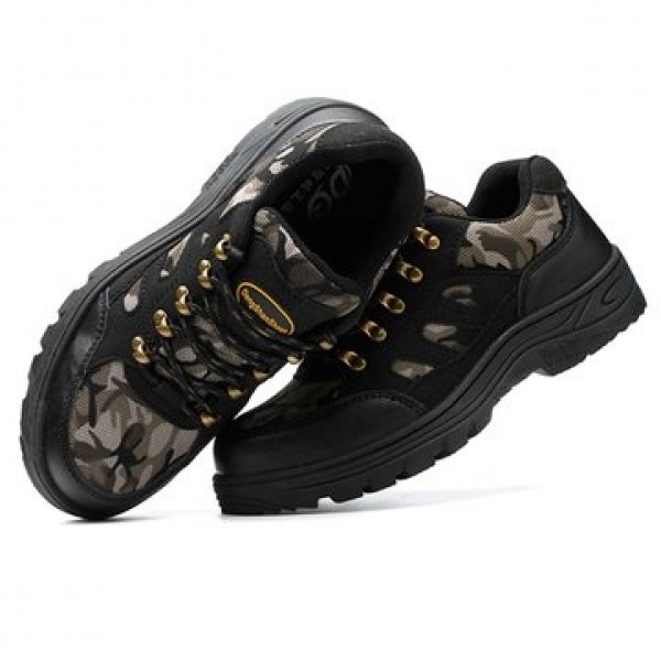 TENGOO Men Safety Shoes Steel Toe Waterproof Non-Slip Anti-Smashing Hiking Camping Fishing Work Shoes