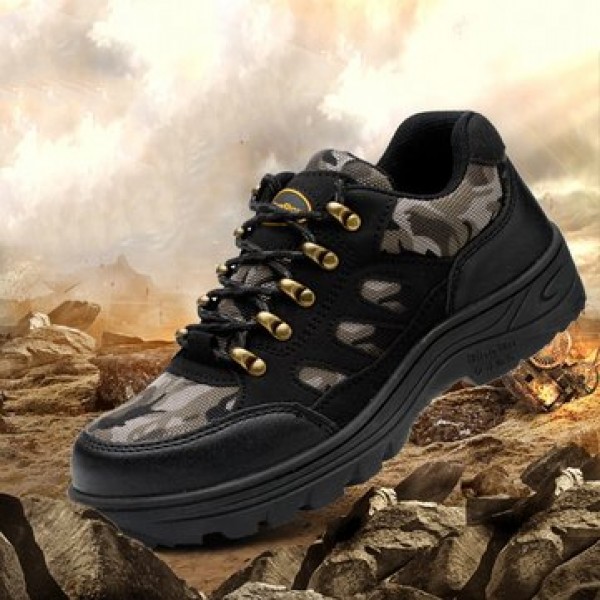TENGOO Men Safety Shoes Steel Toe Waterproof Non-Slip Anti-Smashing Hiking Camping Fishing Work Shoes