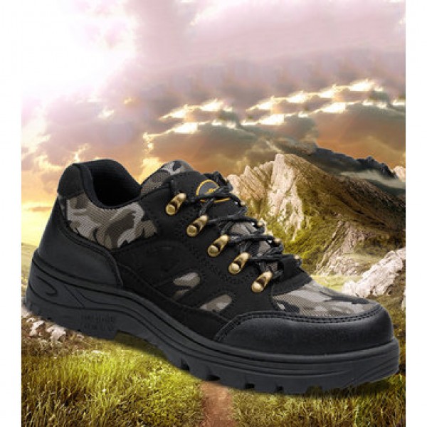 TENGOO Men Safety Shoes Steel Toe Waterproof Non-Slip Anti-Smashing Hiking Camping Fishing Work Shoes