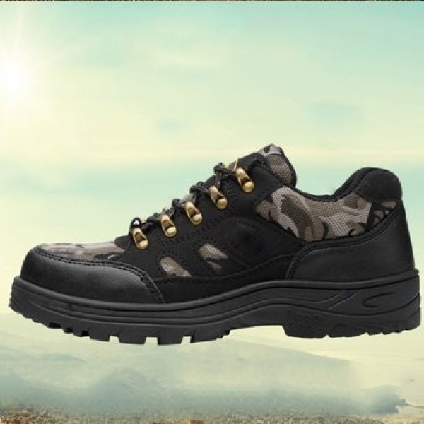 TENGOO Men Safety Shoes Steel Toe Waterproof Non-Slip Anti-Smashing Hiking Camping Fishing Work Shoes