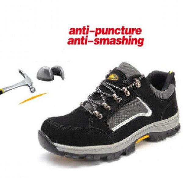 TENGOO Men Safety Shoes Work Shoes Breathable Hiking Steel Toe Steel Sole Sneakers