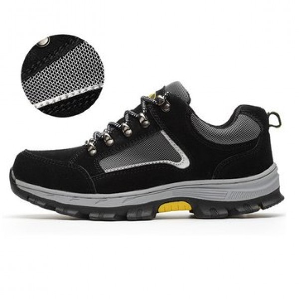TENGOO Men Safety Shoes Work Shoes Breathable Hiking Steel Toe Steel Sole Sneakers