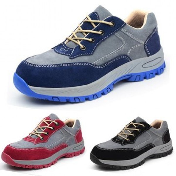 TENGOO Men Safety Shoes Work Shoes Waterproof Non-Slip Steel Toe Running Hiking Sneakers