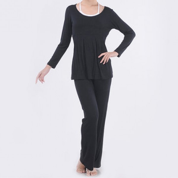 Plus Size Women Yoga Suits Sports Fitness Yoga Clothing Set Modal Bunched Stitching Sportswear