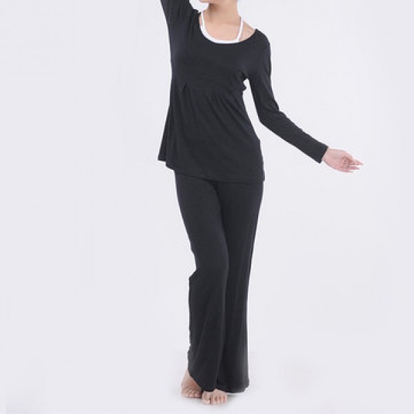 Plus Size Women Yoga Suits Sports Fitness Yoga Clothing Set Modal Bunched Stitching Sportswear