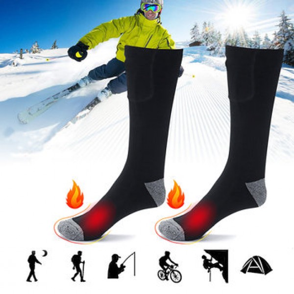 1 Pair Rechargeable Electric Heated Socks Cycling ...
