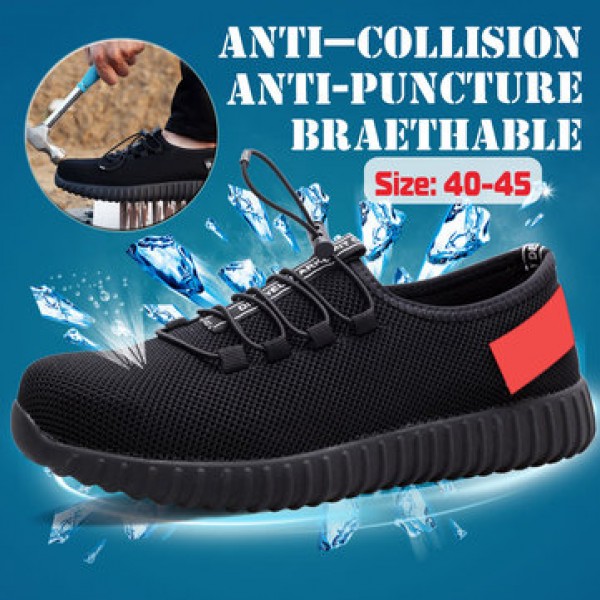 TENGOO Men Safety Shoes Work Shoes Waterproof Running Hiking Camping Shoes Non-Slip Soft