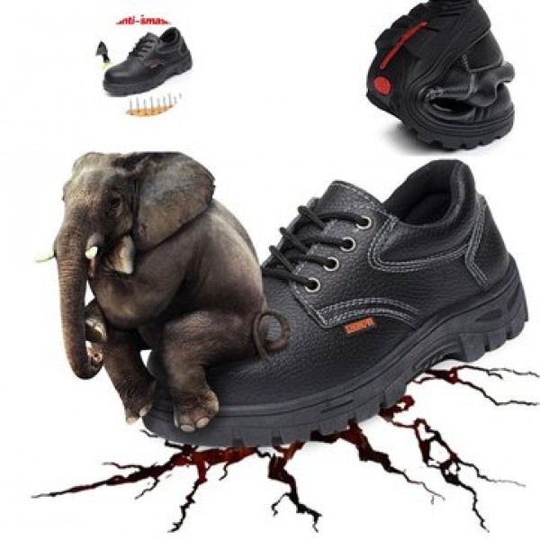 TENGOO Men Leather Hiking Steel Toe Work Safety Mesh Anti-slip Anti-Collision Climbing Shoes Safety Shoes
