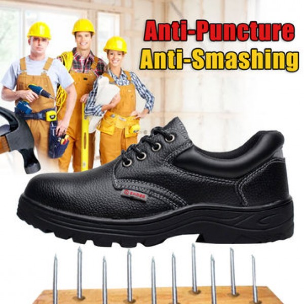 TENGOO Men Leather Hiking Steel Toe Work Safety Mesh Anti-slip Anti-Collision Climbing Shoes Safety Shoes