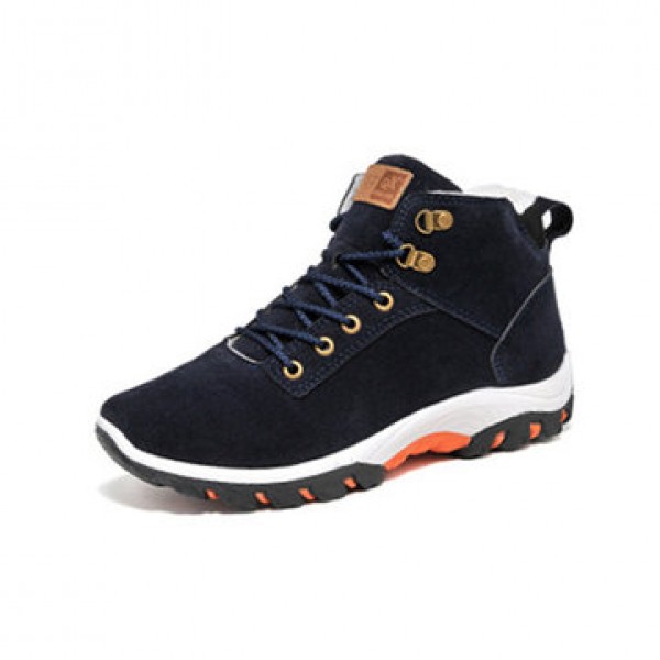 Men Winter Fur Warm Outdoor Non-slip Sneakers Suede High Top Snow Ankle Boots