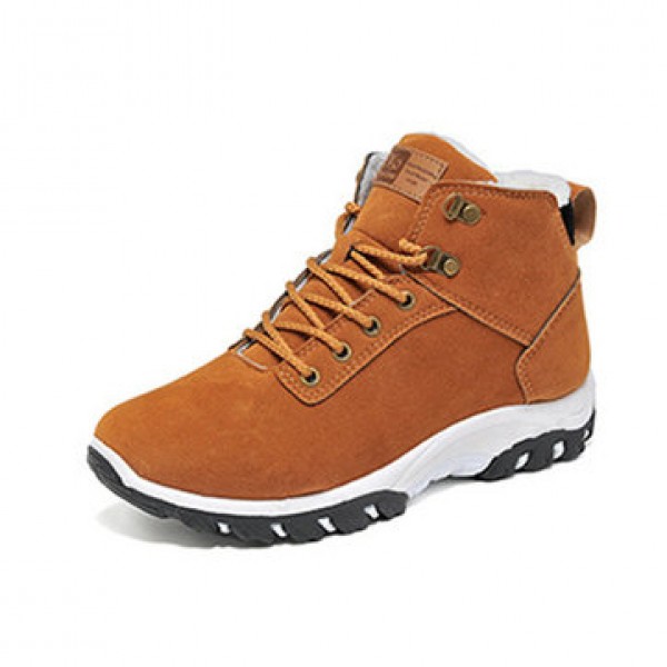 Men Winter Fur Warm Outdoor Non-slip Sneakers Suede High Top Snow Ankle Boots