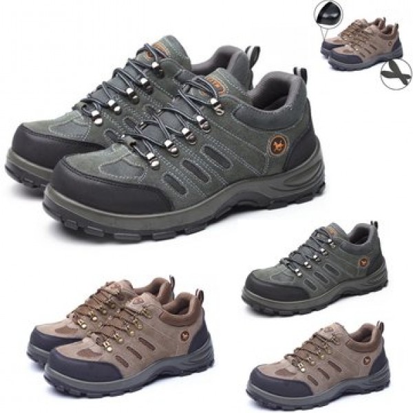 TENGOO Men Safety Shoes Work Shoes Steel Toe Breathable Climbing Hiking Outdoor Boots Sneakers