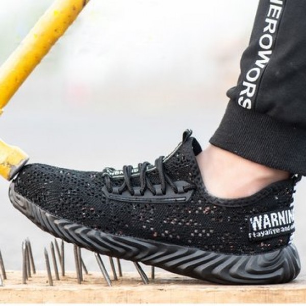 TENGOO Men Safety Shoes Quick Drying Steel Toe Non-Slip Anti-Smashing Hiking Camping Fishing Work Shoes