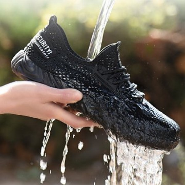 TENGOO Men Safety Shoes Quick Drying Steel Toe Non-Slip Anti-Smashing Hiking Camping Fishing Work Shoes