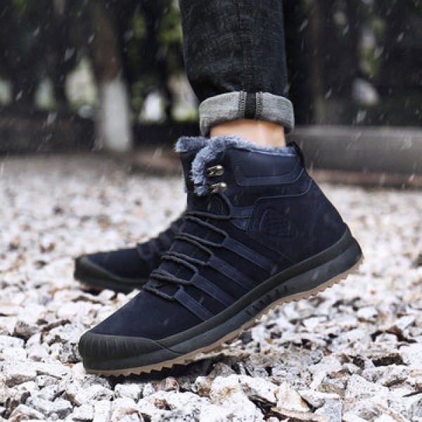 Winter Men Plus Velvet Cotton Ankle Boots Climbing Hiking Anti-slip Warm Sports Shoes