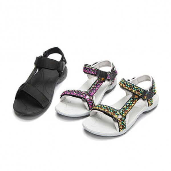 HEMU Men Sandals Ethnic Embroidery Jacquard Ribbon Flexible Non-slip Outdoor Summer Beach Sandals