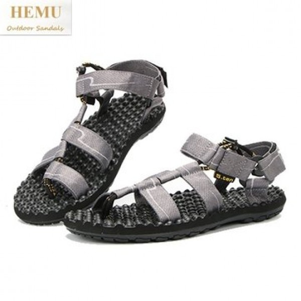 HEMU Men Sandals Breathable Non-slip Massage Outdoor Leisure Beach Sandals Slipper