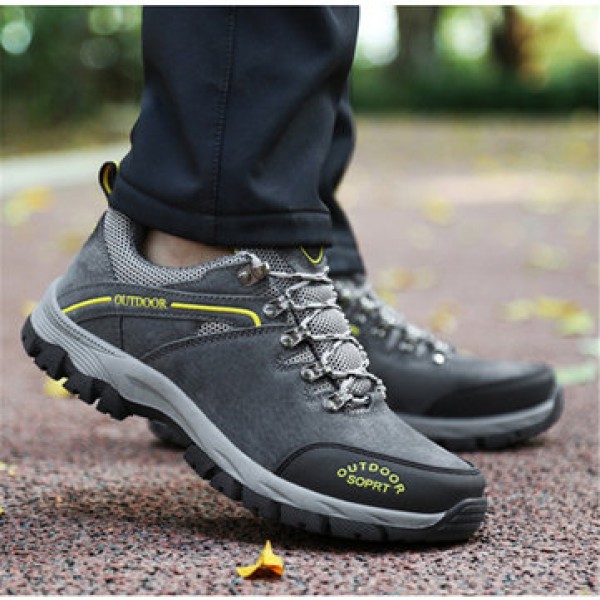 Men Leather Waterproof Outdoor Shoes Hiking Jungle Running Camping Non-Slip Sneakers