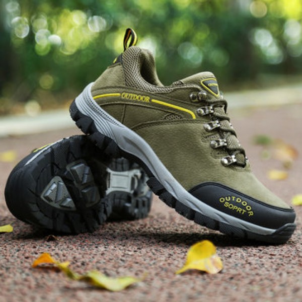 Men Leather Waterproof Outdoor Shoes Hiking Jungle Running Camping Non-Slip Sneakers
