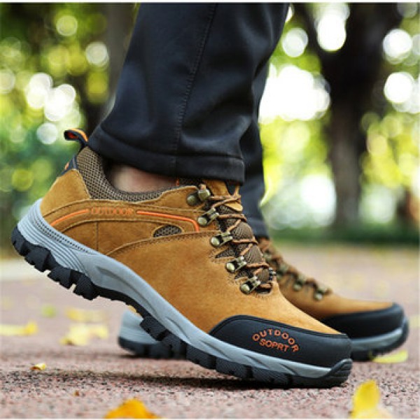 Men Leather Waterproof Outdoor Shoes Hiking Jungle Running Camping Non-Slip Sneakers