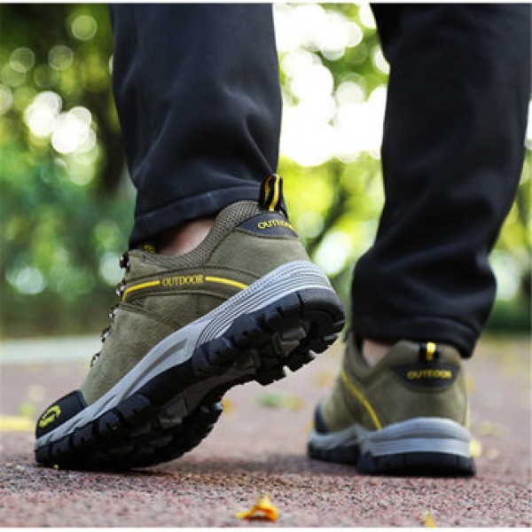 Men Leather Waterproof Outdoor Shoes Hiking Jungle Running Camping Non-Slip Sneakers