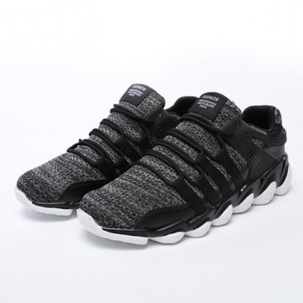 Men  Breathable Ankle Sneakers Stretchy Weave Knit Non-slip Comfy Running Walking Shoes
