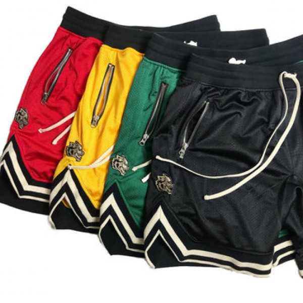 Men Sport Shorts Athletic Short with Pockets Polyester Ball Games Exercise Shorts Elastic Waist New Mesh Fitness Shorts