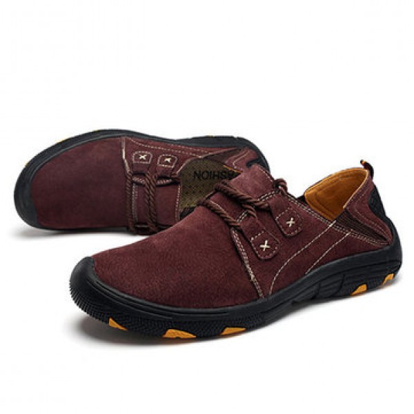Leather Men Soft Sneakers Waterproof Casual Work Walking Fishing Shoes