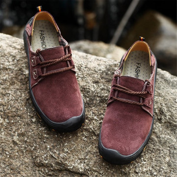 Leather Men Soft Sneakers Waterproof Casual Work Walking Fishing Shoes