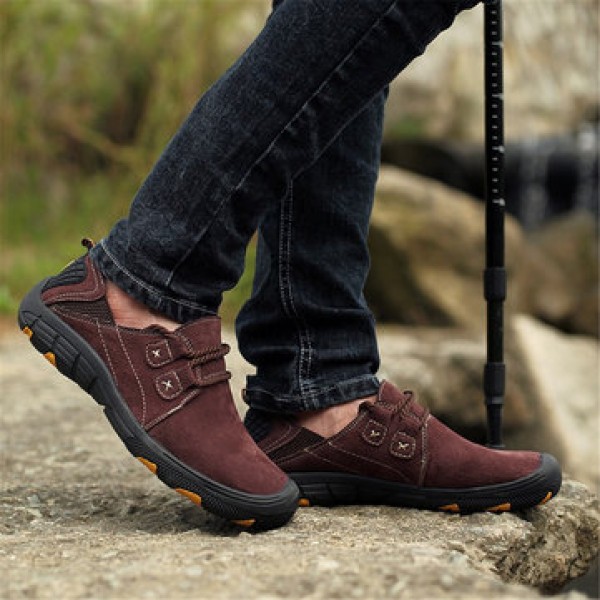 Leather Men Soft Sneakers Waterproof Casual Work Walking Fishing Shoes
