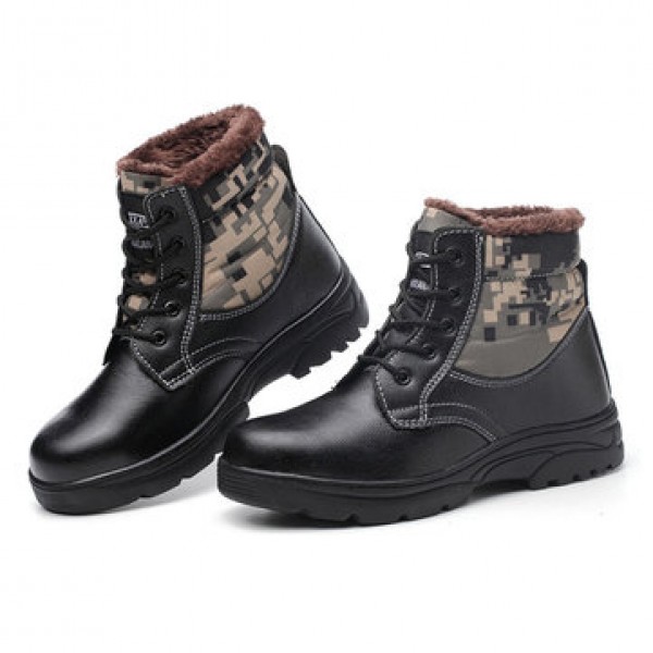 Steel Cap Toe Labor Shoes Men Safety Hiking Shoes Construction Military Combat Shoes