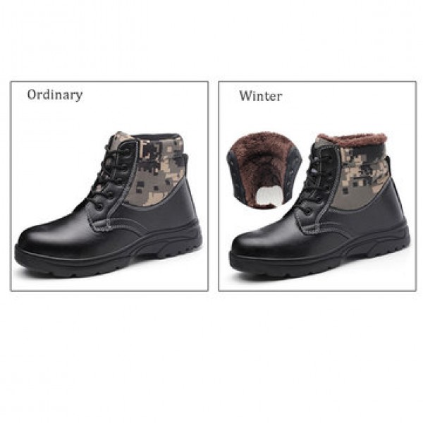 Steel Cap Toe Labor Shoes Men Safety Hiking Shoes Construction Military Combat Shoes