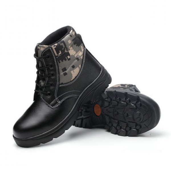 Steel Cap Toe Labor Shoes Men Safety Hiking Shoes Construction Military Combat Shoes