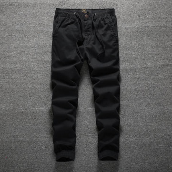 Men Casual Pants Slim Fashion Drawstring Trousers Travel Hunting Fishing