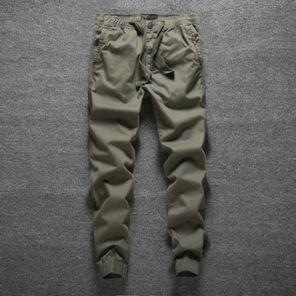 Men Casual Pants Slim Fashion Drawstring Trousers Travel Hunting Fishing