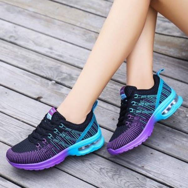 AU Women Casual Breathable Mesh Shoes Sport Running Lace up Air Cushion Trainer Sneakers