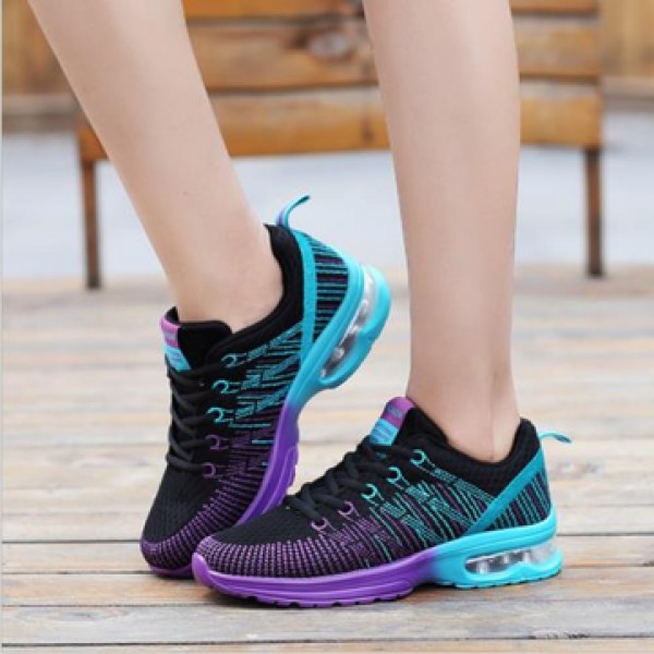AU Women Casual Breathable Mesh Shoes Sport Running Lace up Air Cushion Trainer Sneakers