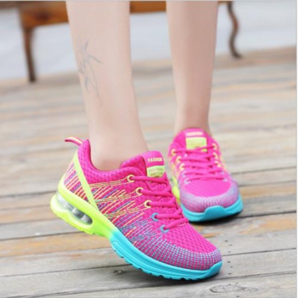 AU Women Casual Breathable Mesh Shoes Sport Running Lace up Air Cushion Trainer Sneakers