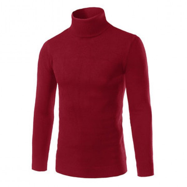 Men Fall Winter Brief Style Solid Color Stand Coll...