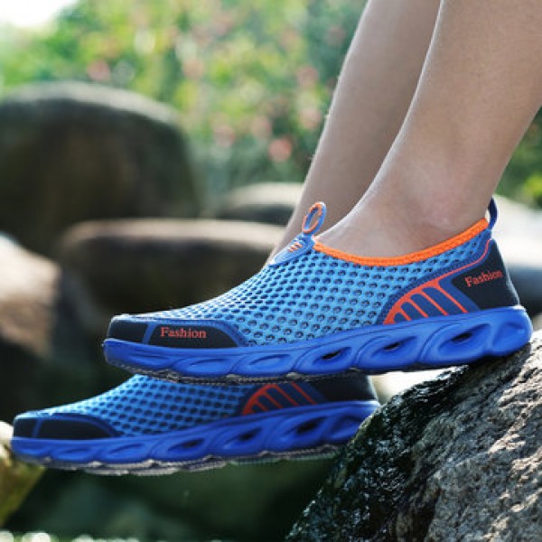 Men Sport Shoes Slip-on Hiking Water Antiskid Light Hollow Out Casual In Mesh Loafers Sandals