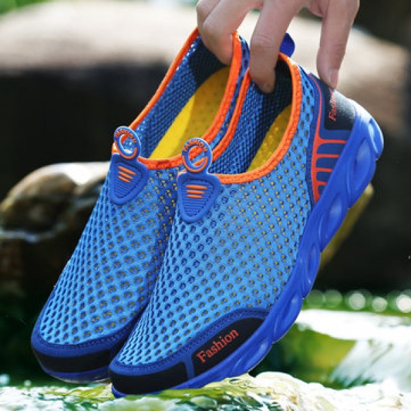 Men Sport Shoes Slip-on Hiking Water Antiskid Light Hollow Out Casual In Mesh Loafers Sandals