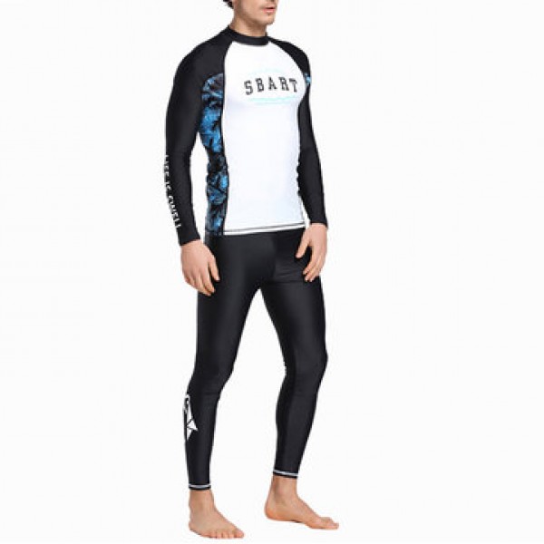 Men Skinny Patchwork Wter Protective Diving Suit Swimsuit for Men Swimwear