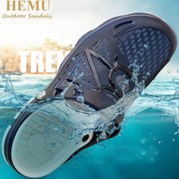 HEMU Men Slippers Non-Slip Quick Drying Waterproof Deodorant Fashion Sports Casual Sandals