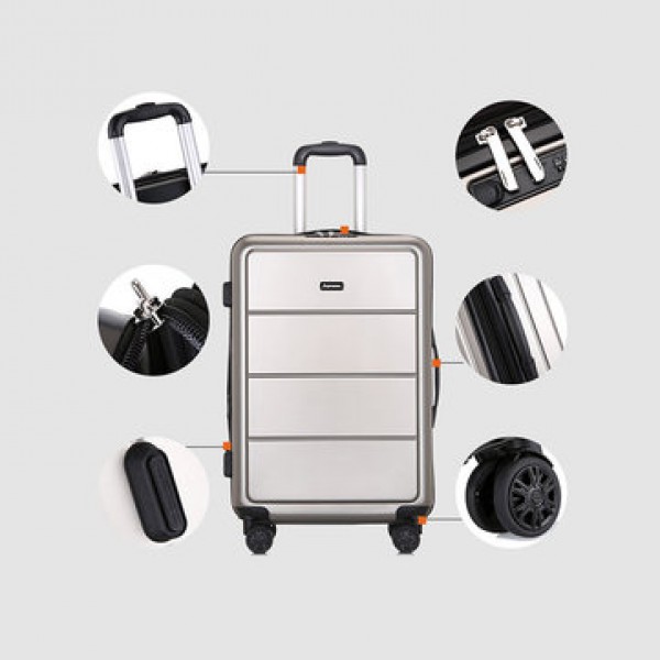 BAOFLY Men Travel Suitcase Aluminum Alloy Password Lock Universal Wheel Luggage Case Women Trunk