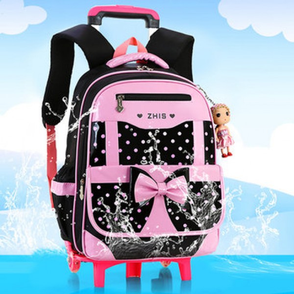 25L 2Pcs Children Trolley Backpack Shoulder Bag Camping Trolley Case With Wheels