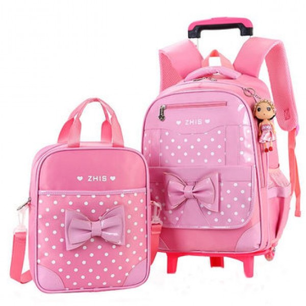 25L 2Pcs Children Trolley Backpack Shoulder Bag Ca...
