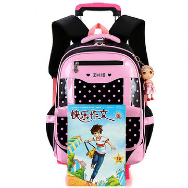 25L 2Pcs Children Trolley Backpack Shoulder Bag Camping Trolley Case With Wheels