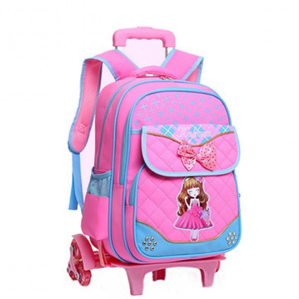 29L 2 Pcs  Kids Trolley Backpack Shoulder Bag Camping Trolley Case With Wheels