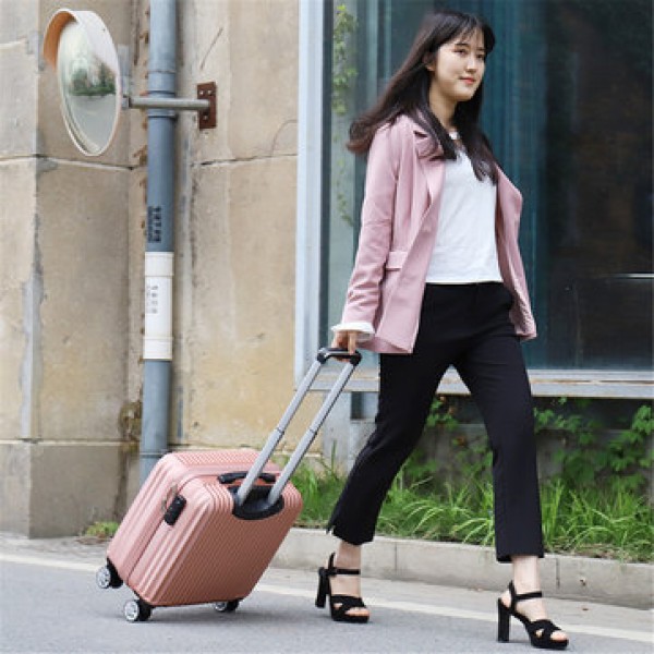 18inch Luggage Trolley Universal Mute Wheel Password Lock Travel Suitcase Fashion Aluminum Frame Trolley Box