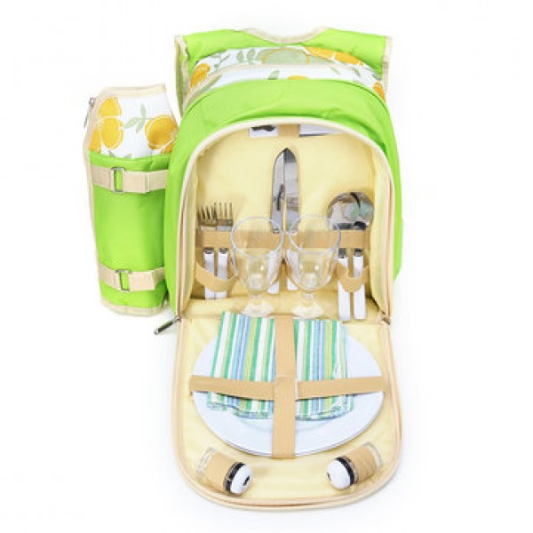 600D Oxford Cloth Camping Picnic Bag Portable Food Container Storage Bag With 2/4 Person Tableware